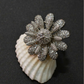 Silver Daisy Textured Adjustable Ring