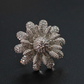 Silver Daisy Textured Adjustable Ring