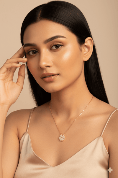 3 - in - 1 Magnetic Teardrop Pendant Necklace – Convertible Flower, Heart & Petal Design, Gold Tone Anti - Tarnish - Maxiblink