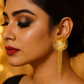 Statement Flower Dangle Earrings with Crystals