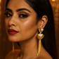 Fan-Shaped Long Tassel Earrings – Gold Anti-Tarnish Statement Jewelry