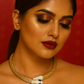 Crystal-Studded Panther Head Mesh Choker Necklace