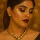 Contemporary Gold-Toned Beaded Choker Necklace