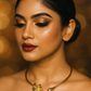 Contemporary Gold-Toned Floral Open Choker Necklace