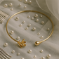 Contemporary Gold-Toned Floral Open Choker Necklace
