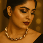 Vintage Spiral Gold-Toned Statement Collar Necklace