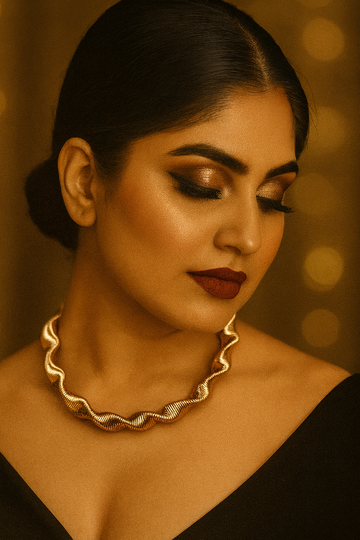 Vintage Spiral Gold-Toned Statement Collar Necklace