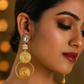 Crystal & Gold Spiral Statement Earrings – Luxe Anti-Tarnish Party Wear
