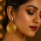 Korean Spiral Swirl Statement Earrings – Golden Wire Anti-Tarnish Design