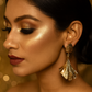 Textured Ginkgo Leaf Earrings – Golden Anti-Tarnish Design