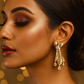 Butterfly Sequin Mesh Drop Earrings – Crystal Teardrop Details