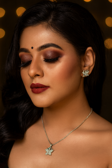 Butterfly Pendant Ring Set