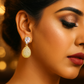 Gold Teardrop CZ Drop Earrings