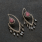 Modern Dangle Earrings with Pink Gemstones