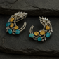Blue & Yellow Leaf Cluster Earrings