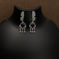 Vintage Scroll Drop Earrings with Purple Stones