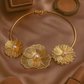 Floral Wire Pearl Embellished Open Collar Choker