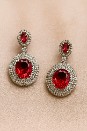 Ruby Elegance Drop Earrings