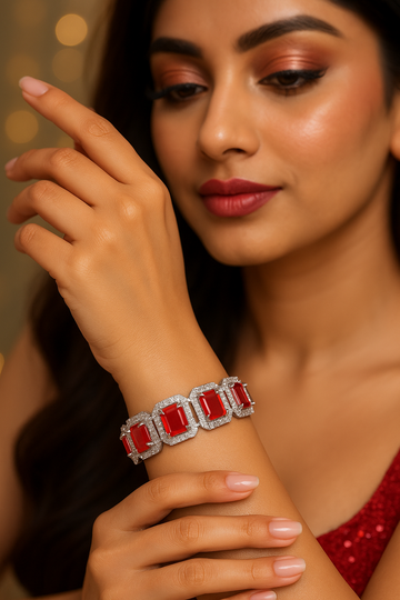 Deep Ruby Emerald-Cut Bracelet