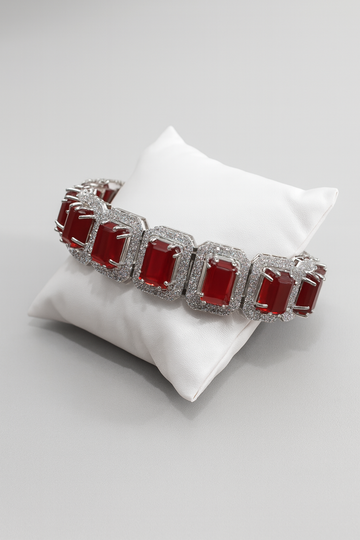 Deep Ruby Emerald-Cut Bracelet