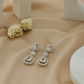 Zircon Teardrop Halo Dangle Earrings