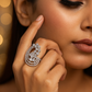 Diamond Splash Statement Adjustable Ring