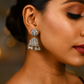 Purple CZ Drop Earrings – Floral Top Design for Special Events