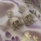 Purple CZ Drop Earrings – Floral Top Design for Special Events