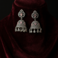 Purple CZ Drop Earrings – Floral Top Design for Special Events
