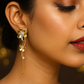 Oversized Bloom Drop Earrings – Statement Anti-Tarnish Gold Jewelry