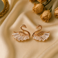Swan Shaped CZ Stud Earrings