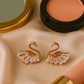 Swan Shaped CZ Stud Earrings
