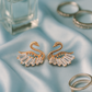 Swan Shaped CZ Stud Earrings