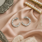 Semi-Hoop Crystal Segment Earrings