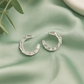 Semi-Hoop Crystal Segment Earrings