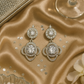 Elegant Silver Floral Drop Earrings with White CZ Stones
