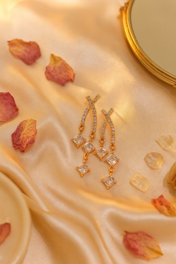 Crystal Ladder Drop Earrings