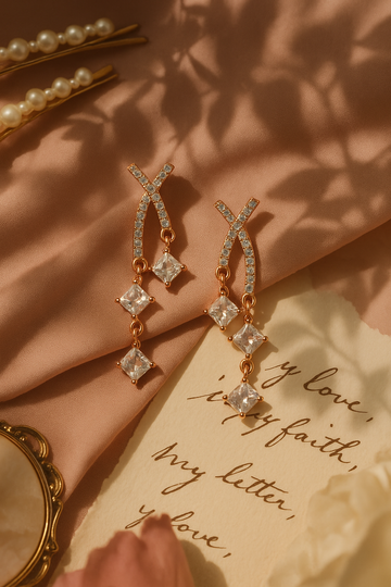 Crystal Ladder Drop Earrings