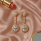 Golden Teardrop Crystal Dangle Earrings