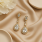 Golden Teardrop Crystal Dangle Earrings