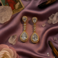 Golden Teardrop Crystal Dangle Earrings