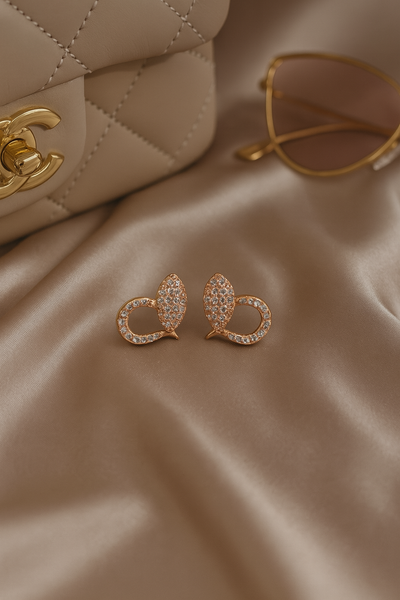 Rose Gold Teardrop Stud Earrings