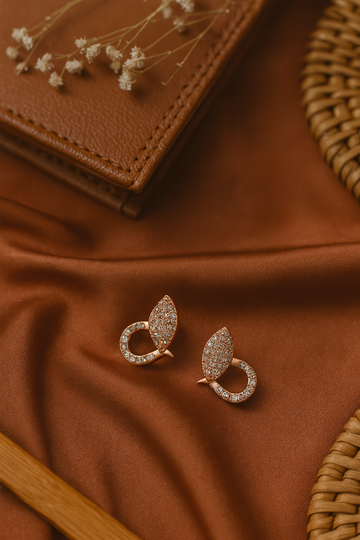 Rose Gold Teardrop Stud Earrings