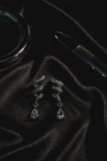 Spiral Diamond Drop Earrings