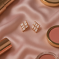 Geometric Baguette Diamond Studs