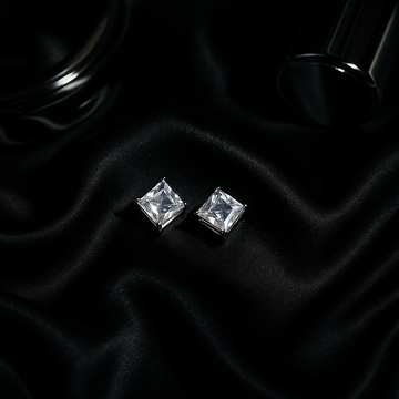 Square Clear Stud Earrings