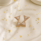 Triangle Gem Bow Stud Earrings