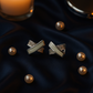 Elegant White Enamel Stud Earrings
