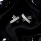 Elegant White Enamel Stud Earrings