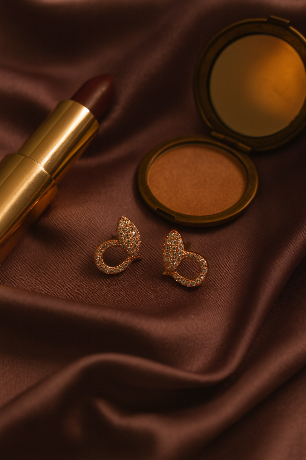 Rose Gold Teardrop Stud Earrings